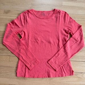 J. Crew Women’s Organic Slub Long Sleeve Coral Shirt XS